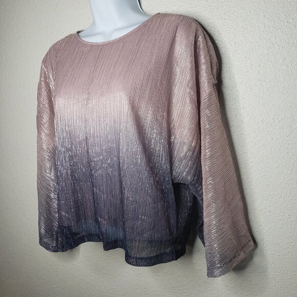 Anthropologie Women's Serena Ombre Top, Metalic Sz XS (1141) - Picture 3 of 7